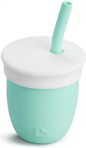 Bol.com Munchkin C'est Silicone Oefenbeker voor Baby's - Open Rietjesbeker - Vanaf 4 maanden - 118ml - Mintgroen aanbieding