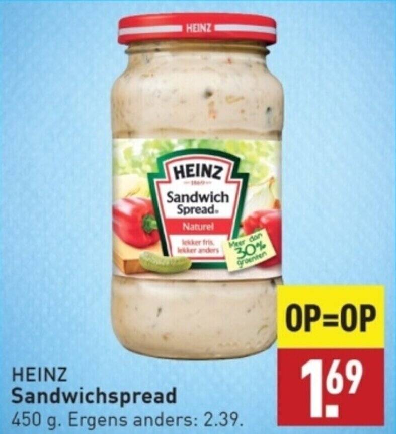 Heinz sandwichspread 450 g aanbieding bij ALDI
