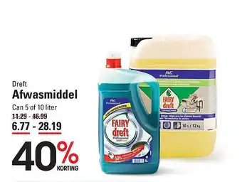 Sligro Dreft afwasmiddel 40% Korting aanbieding