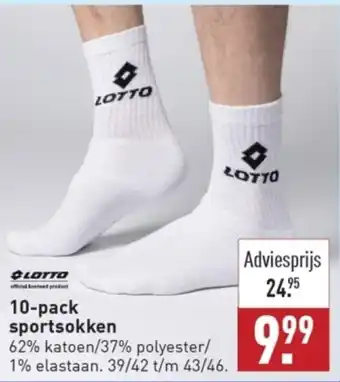 ALDI Lotto 10 pack sportsokken aanbieding