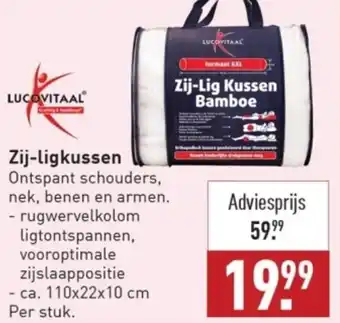 ALDI Lucovitaal Zij ligkussen 110x22x10 cm per stuk aanbieding