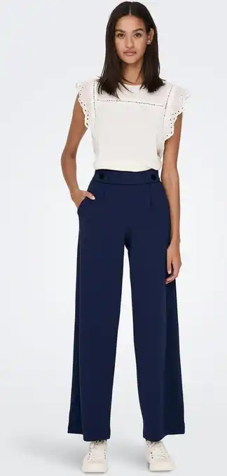 Bol.com Jacqueline de Yong Broek Jdygeggo New Long Pant Jrs Noos 15208430 Black Iris Dames Maat - W30 X L32 aanbieding