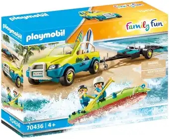 Bol.com PLAYMOBIL Family Fun Strandwagen met kano's - 70436 aanbieding