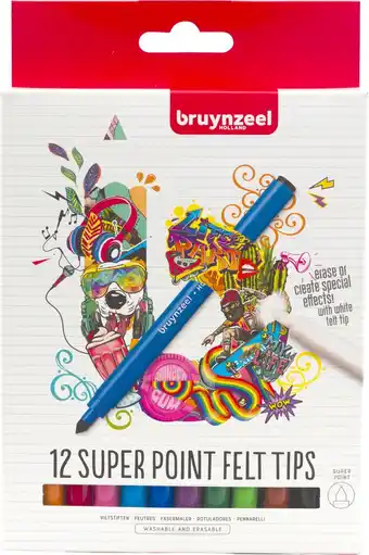 Bol.com Bruynzeel Super Point viltstiftenset | 12 kleuren aanbieding