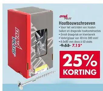 Enorm Dynaplus houtbouwschroeven 25% Korting aanbieding