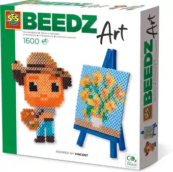 Bol.com SES - Beedz Art - Mini kunstenaar Vincent - met mini schildersezel - PVC vrij - 1600 strijkkralen met legbord aanbieding