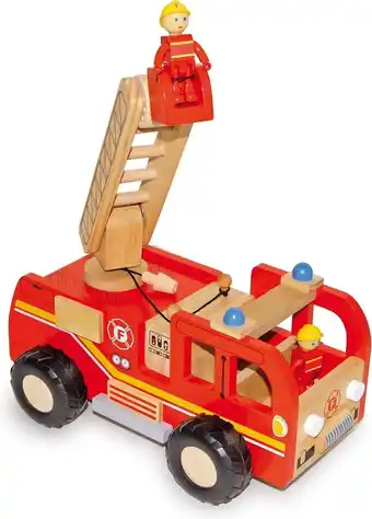 Bol.com Base Toys Houten Brandweerauto Klein aanbieding