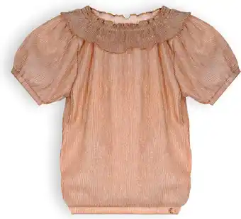 Bol.com Nono N312-5103 Meisjes Blouse - Light Gold - Maat 122-128 aanbieding