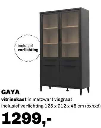 Trendhopper Gaya vitrinekast 125x212x48cm aanbieding