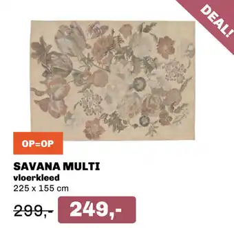 Trendhopper Savana multi vloerkleed 225x155cm aanbieding