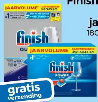 Trekpleister Finish vaatwastabletten jaarvolume 180 en 240 stuks aanbieding