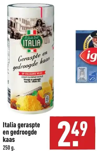 ALDI Italia geraspte en gedroogde kaas 250g aanbieding