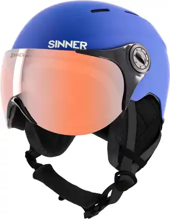 Bol.com SINNER - TYPHOON VISOR SKIHELM - Mat Zeeblauw - Unisex - Maat 53 aanbieding