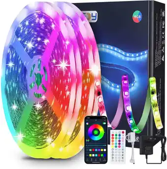 Amazon 30M ledstrip, Bluetooth led strip RGB 5050, kleurrijke ledstrips, complete set, met programmeerbare APP IR-afstandsbediening, aanbieding