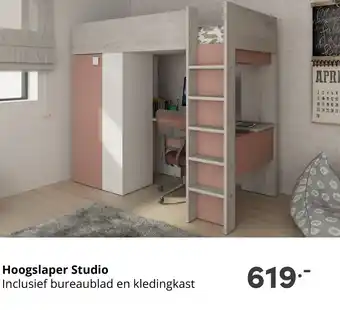 Baby & Tiener Hoogslaper Studio Inclusief bureaublad en kledingkast aanbieding