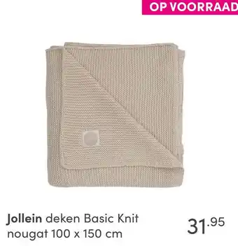 Baby & Tiener Jollein deken Basic Knit nougat 100 x 150 cm aanbieding