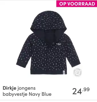 Baby & Tiener Dirkje jongens babyvestje Navy Blue aanbieding