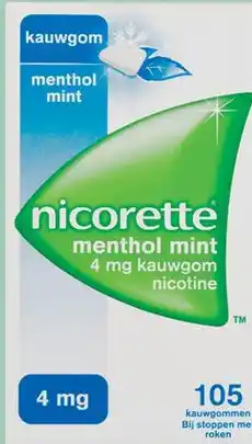 Etos Nicorette 4 mg Menthol Mint kauwgom aanbieding