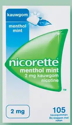 Etos Nicorette 2 mg Menthol Mint kauwgom aanbieding