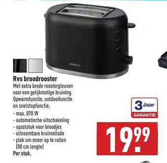 ALDI Rvs broodrooster aanbieding