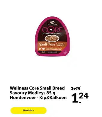 Boerenbond Wellness Core Small Breed Savoury Medleys 85 g- Hondenvoer - Kip&Kalkoen aanbieding