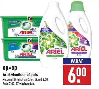 ALDI Ariel vloeibaar of pods aanbieding