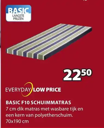 Jysk Basic F10 schuimmatras 70*190 aanbieding