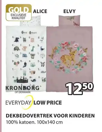 Jysk Kronborg Kinder dekbedovertrek 100*140 aanbieding