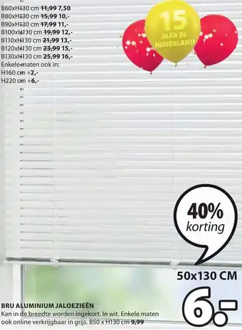 Jysk Aluminium jaloezie Bru 50*130 cm aanbieding