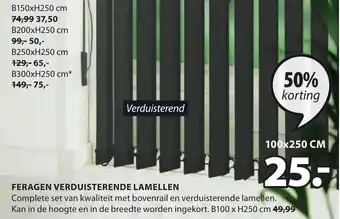 Jysk Verduisterende lamellen Feragen 100*250 aanbieding