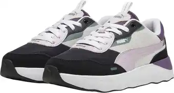 Bol.com PUMA Runtamed Platform Dames Sneakers - Strong Gray-Grape Mist-PUMA White-Crushed Berry-Eucalyptus - Maat 38.5 aanbieding