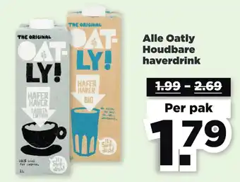 PLUS Alle Oatly Houdbare haverdrink aanbieding