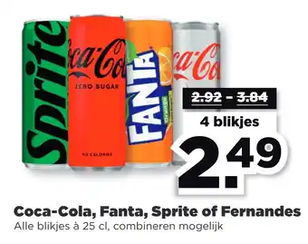 PLUS Coca-Cola, Fanta, Sprite of Fernandes aanbieding