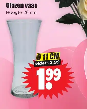 Dirk Glazen vaas Hoogte 26 cm. 11cm aanbieding