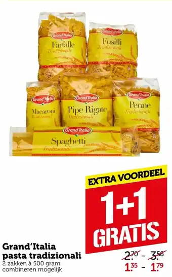 Coop Grand'Italia pasta tradizionali 2*500g aanbieding