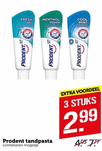 Coop Prodent tandpasta 3*75ml aanbieding