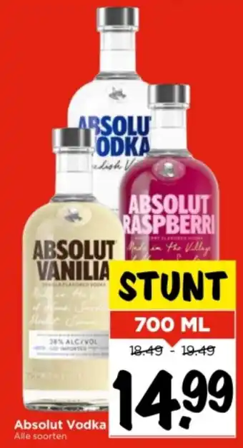 Vomar Voordeelmarkt Absolut Vodka 700ml aanbieding