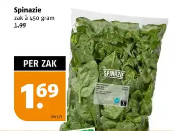 Poiesz Spinazie zak à 450 gram aanbieding