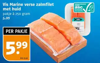 Poiesz Vis Marine verse zalmfilet met huid 250g aanbieding