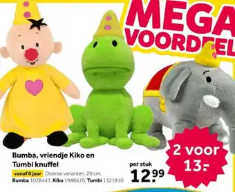 Intertoys Bumba, vriendje Kiko en Tumbi knuffel aanbieding