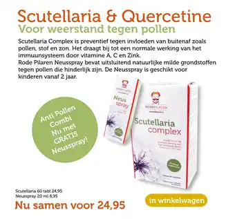 De Rode Pilaren Scutellaria & quercetine aanbieding