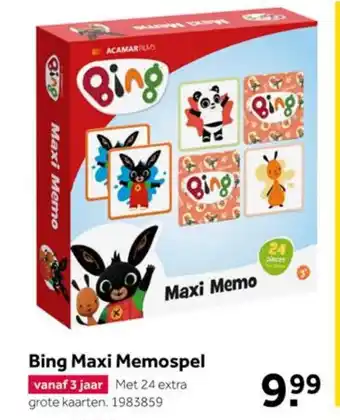 Intertoys Bing Maxi Memospel aanbieding