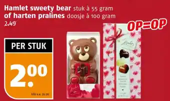 Poiesz Hamlet sweety bear of harten pralines aanbieding