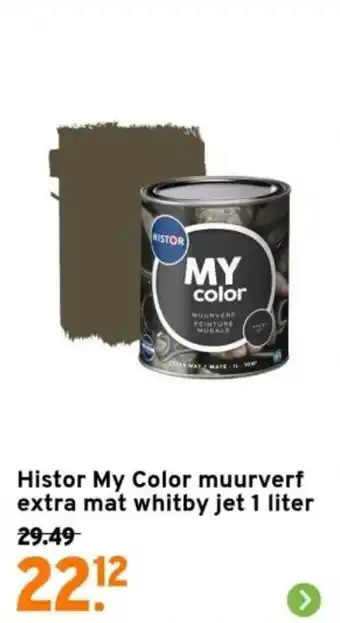 GAMMA Histor My Color muurverf extra mat whitby jet 1 liter aanbieding