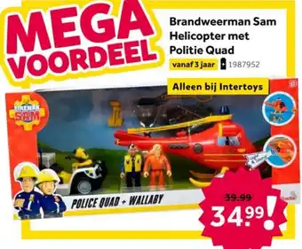 Intertoys randweerman Sam Helicopter met Politie Quad aanbieding