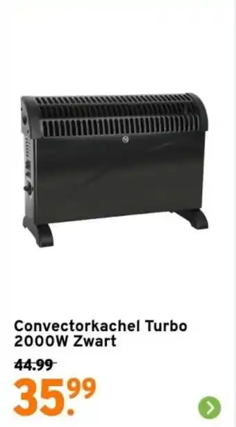 GAMMA Convectorkachel Turbo 2000W Zwart aanbieding