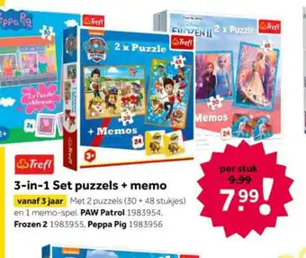 Intertoys 3-in-1 Set puzzels + memo aanbieding