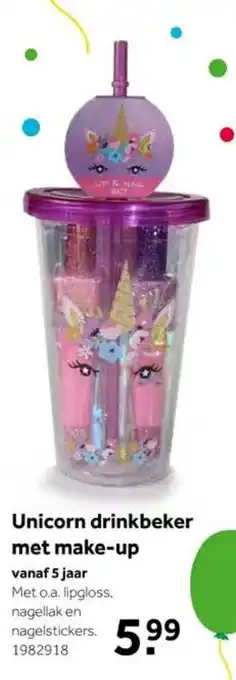 Intertoys Unicorn drinkbeker met make-up aanbieding