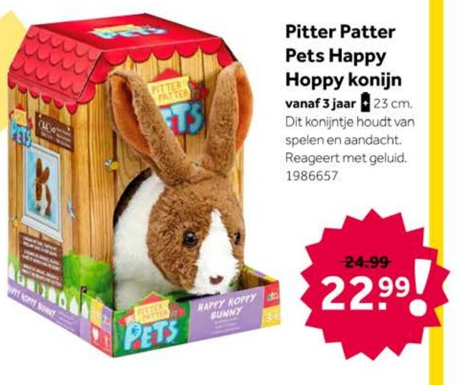 Pitter Patter Pets Happy Hoppy konijn aanbieding bij Intertoys