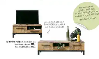 Pronto wonen TV Meubel Atrio H48xB115xD45cm aanbieding